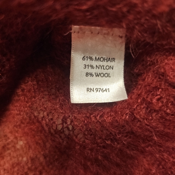 J. Jill Mohair Blend Red Cardigan Sweater XS Button Front Soft Fuzzy Knit - Picture 5 of 10